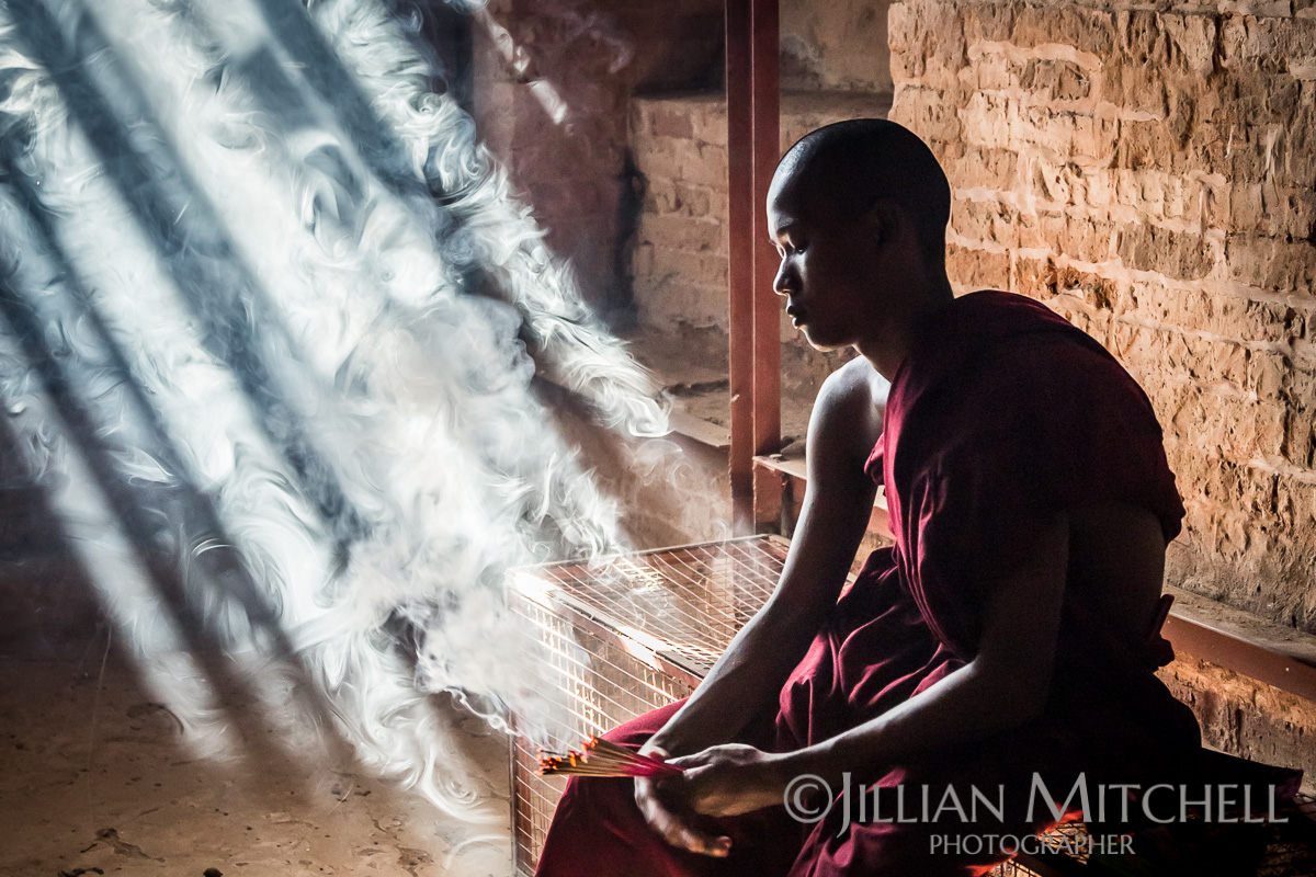 Monks amongst the gorgeous temples and pagodas of Bagan, Burma.