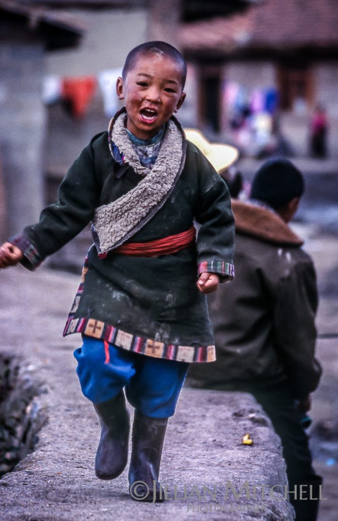 On International Childrens day, 2002 in Langmusi, China, Tibetan nomads gathered to celebrate with traditonal dancing and other activities.