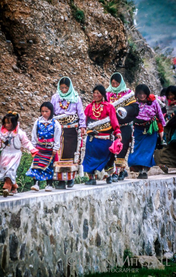 On International Childrens day, 2002 in Langmusi, China, Tibetan nomads gathered to celebrate with traditonal dancing and other activities.