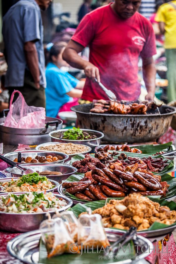 Experiencing the early morning fresh food market in Luang Prabang, Laos.