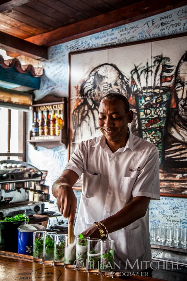 One of the world's most famous bars - La Bodeguita del Medio, apparently once Hemingway's favourite bar in Old Havana and considered the birthplace of the Mojito.
