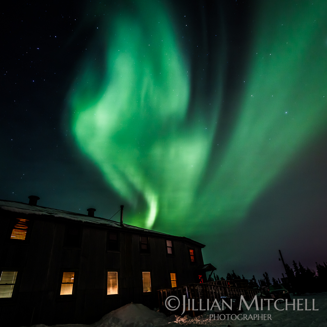 Northern Lights at Mount Aurora Lodge near Fairbanks, Alaska